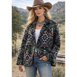Vintage New Identity Western Bohemian Tapestry Oversized Jacket size XL